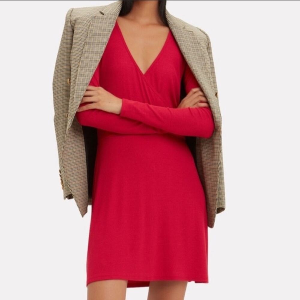 NWT Intermix Serena ribbed faux wrap dress Sz P